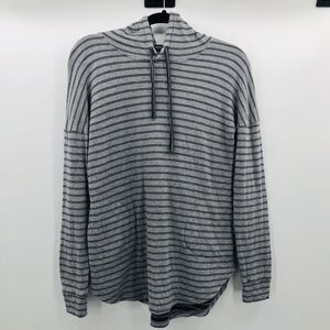 Toad & Co Women’s Profundo Hooded Tunic Stripe Gray & Purple Sz XS